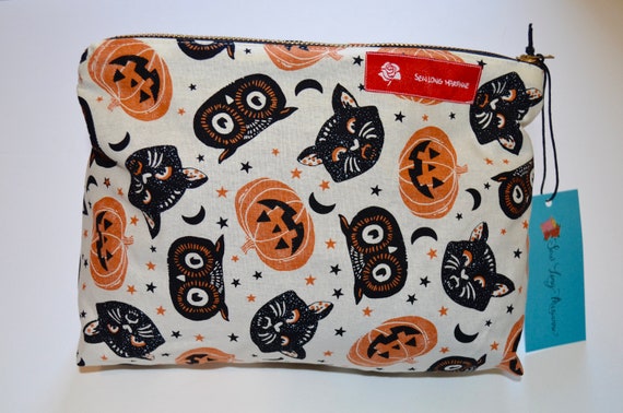 Cute Vintage Halloween Zipper Pouch Etsy