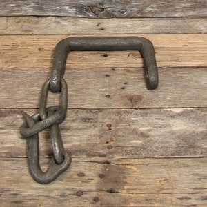 Vintage Forged Iron Clevis Hook and Chain Link Lock