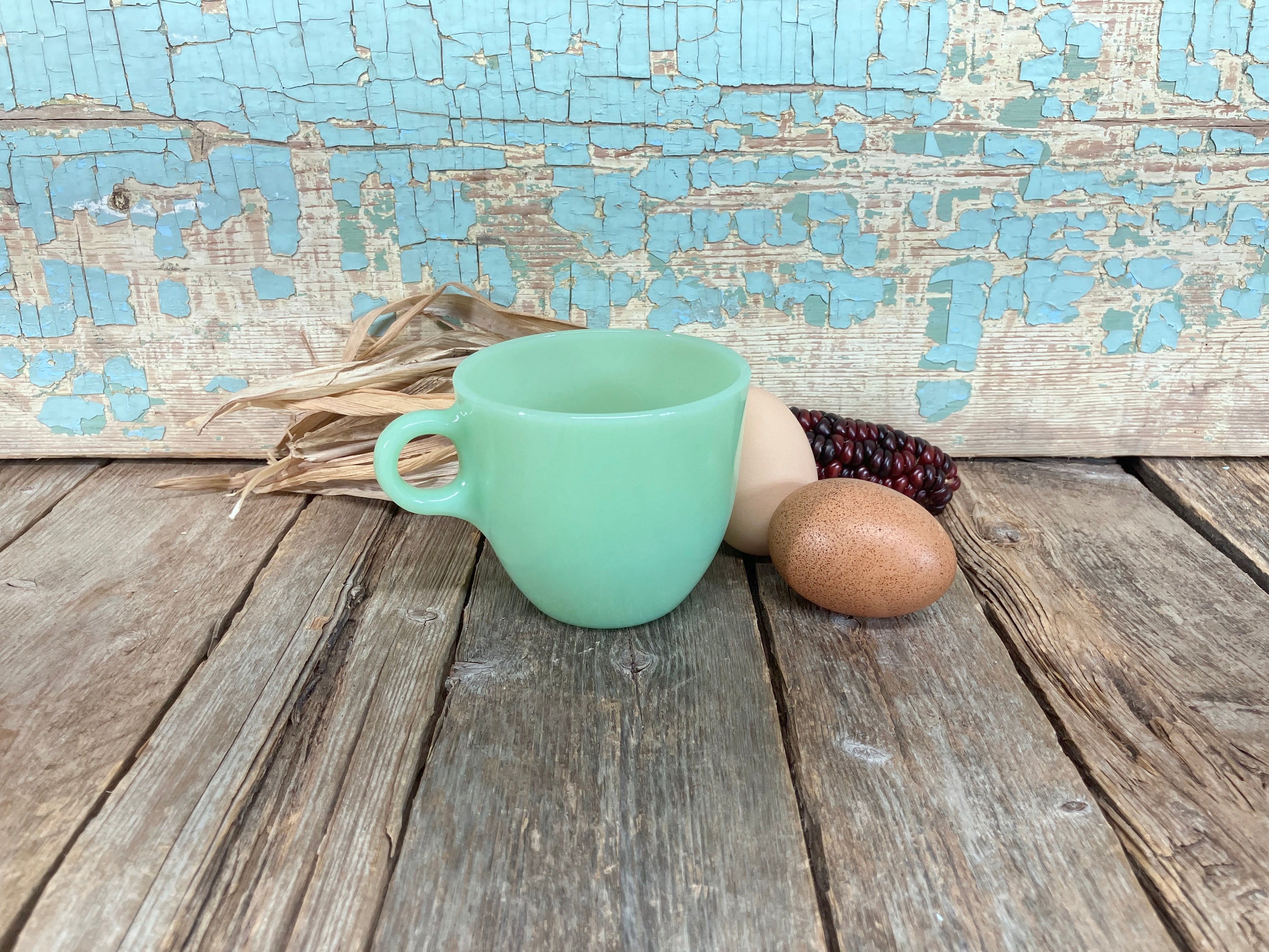 グラス+カップ Fire-King - Fire King IVORY St.Denis Tea Cup Fire King St Denis - Etsy