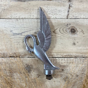 Vintage Hood Ornament Cast Metal Bird Cormorant Crane Swan Automobilia Hotrod Ratrod Retro Garage