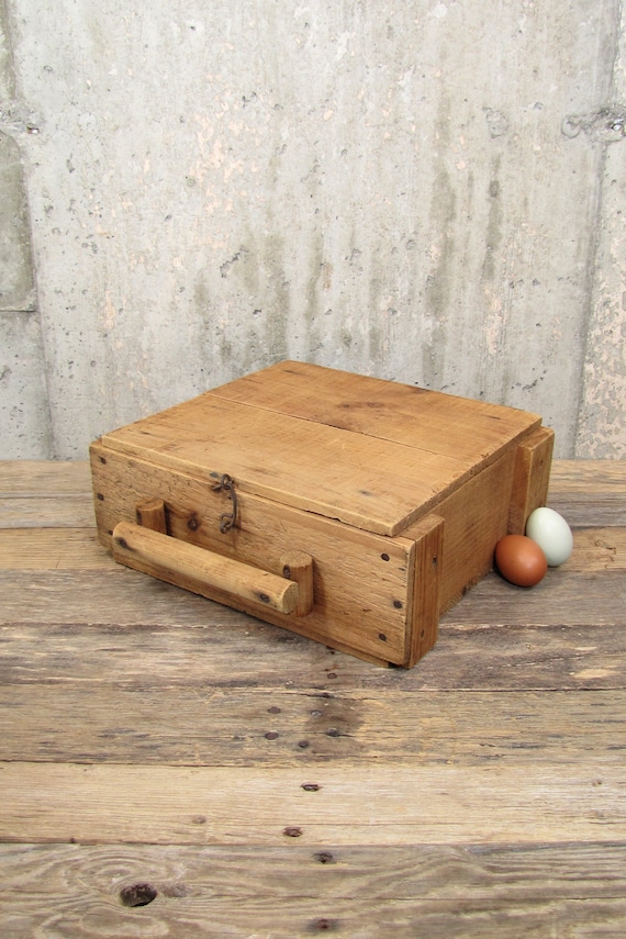 Vintage Wood Handmade Tool Box With Handle and Latch Etsy