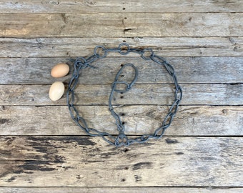 Antique Trace Chain: Hand Forged Iron Draft Horse Loop; Farm Harness; Hame Singletree