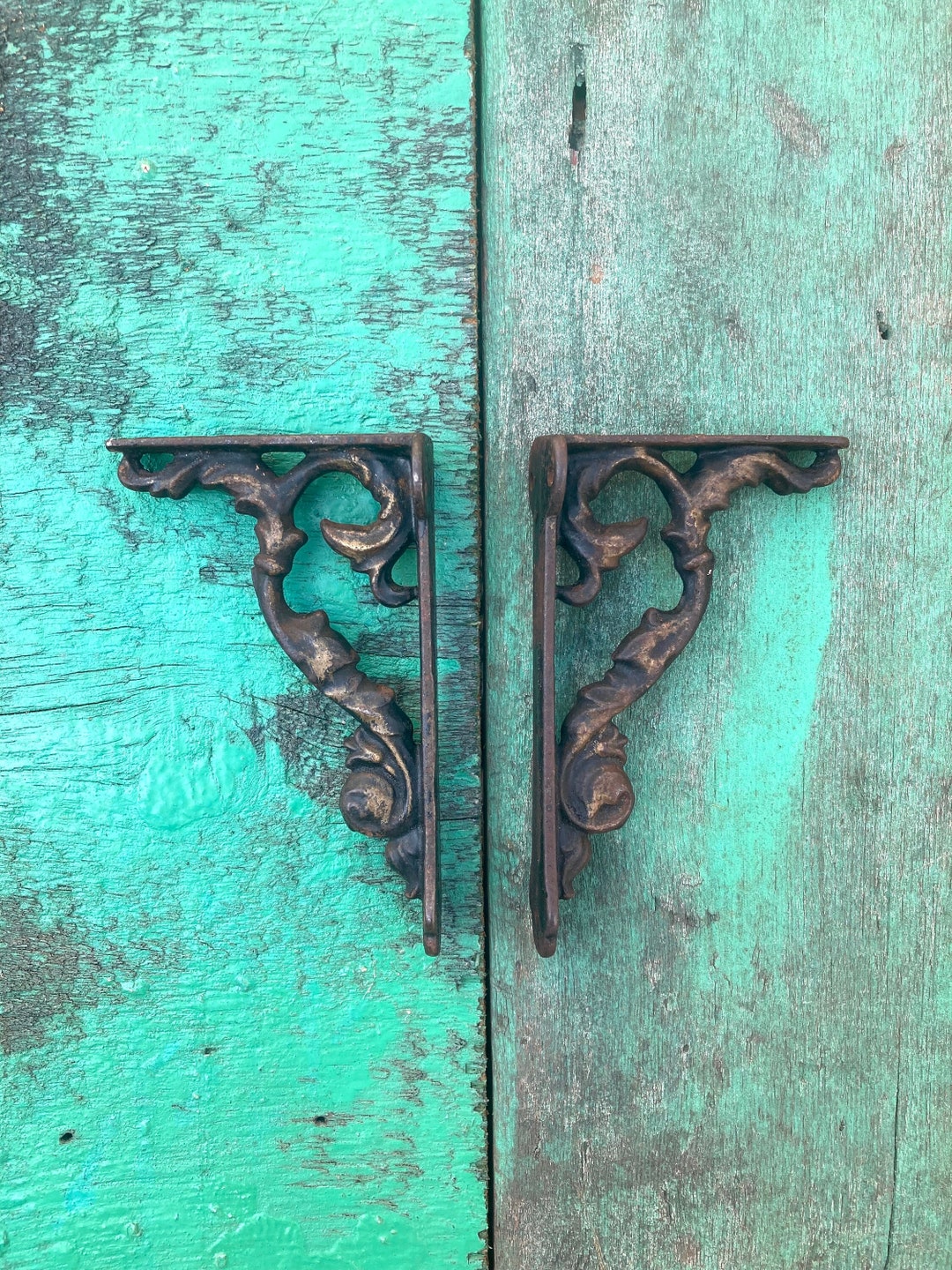 Vintage Pair of Cast Iron Shelf Brackets Victorian Set of 2 Etsy