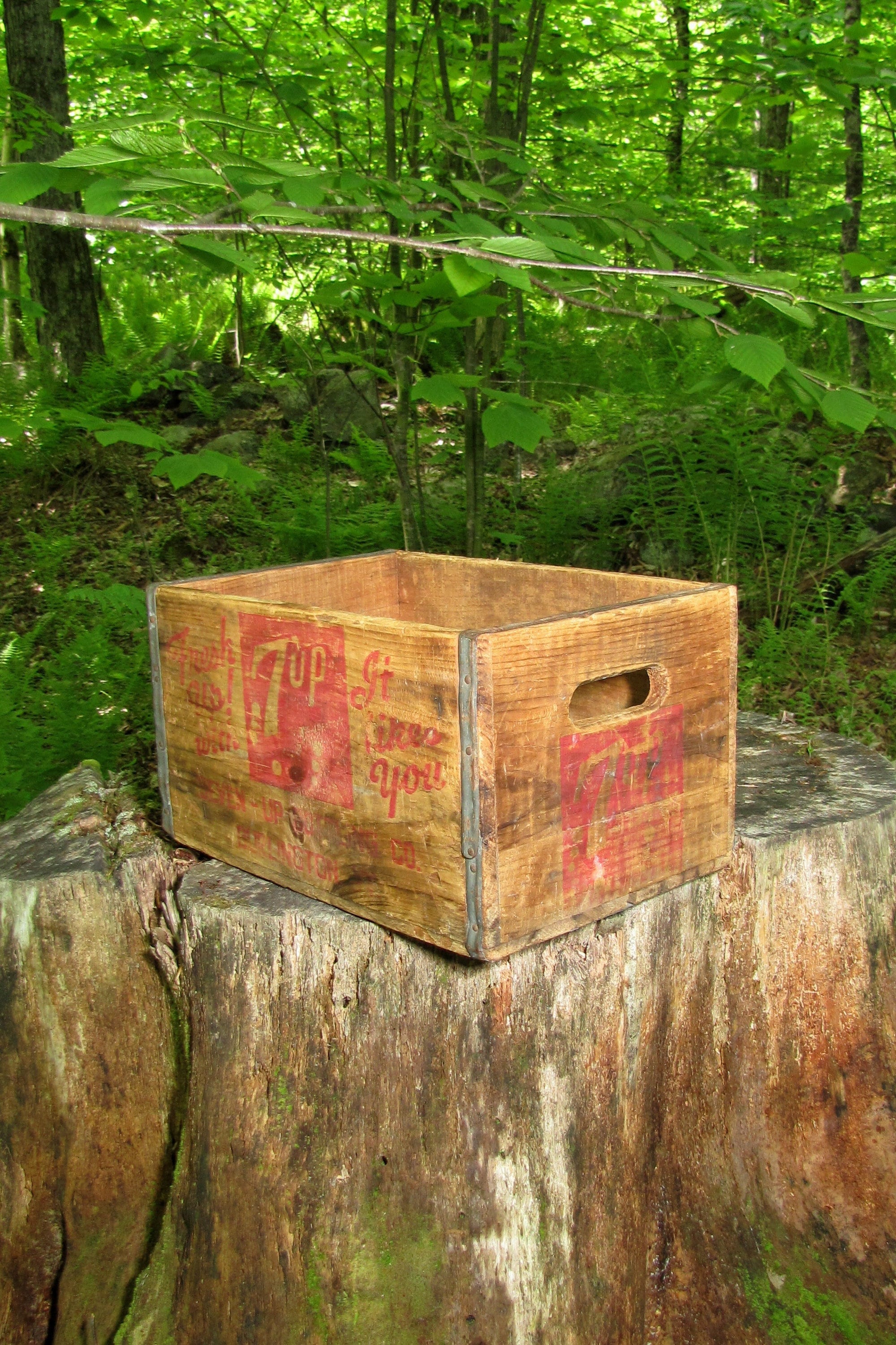 Vintage 7 up Wooden Soda Pop Crate Rare Advertising Box With