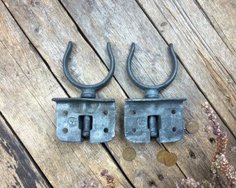 Vintage Rare Pair of Cast Iron Oar Locks: Wilcox Crittendon Co. Set of 2 Oarlocks; Rowboat Paddle Hardware Holders