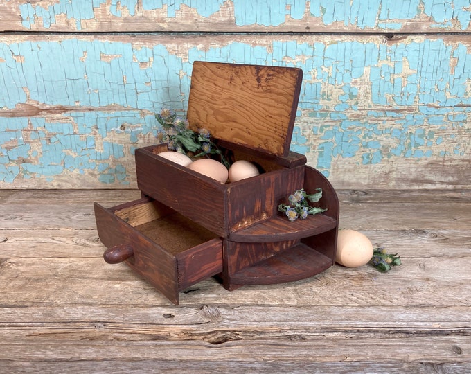 Vintage Jewelry Box With Drawers, Shelves, and Flip Top Desk Organizer