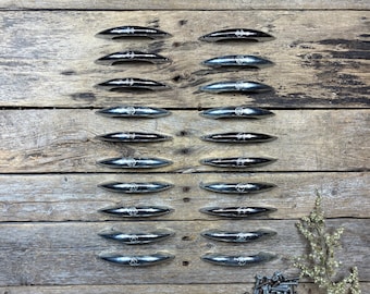 Set of 20 Bilt Well Chrome Steel Drawer Pulls: Retro Mid Century Handles