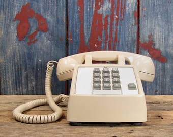 Vintage Phone: Cortelco Ash Tan Push Button, Tested