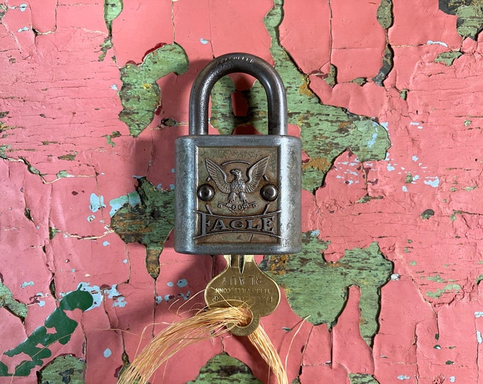 Vintage Eagle Lock Company Terryville Connecticut Made in USA Metal