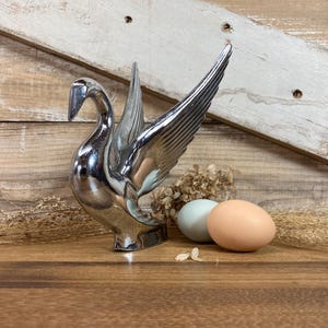 Vintage Swan Hood Ornament Metal Packard Automobilia Hot Rod Rat Rod Retro Garage