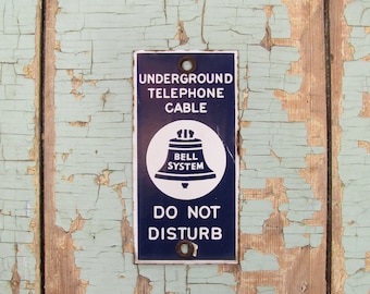 Vintage Bell System Sign, Authentic Enamel Do Not Disturb; Wall Decor