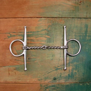 Vintage Metal Horse Bridle Bit 2 Large Metal Loops with Twisted Metal Bar