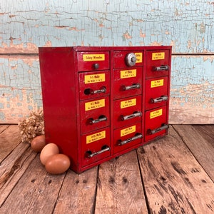 Vintage Table Top 11 Drawers Unit Molly Tool Parts Organizer Steel Hardware Chest Utility Cabinet Art Supplies Industrial Chicago New York