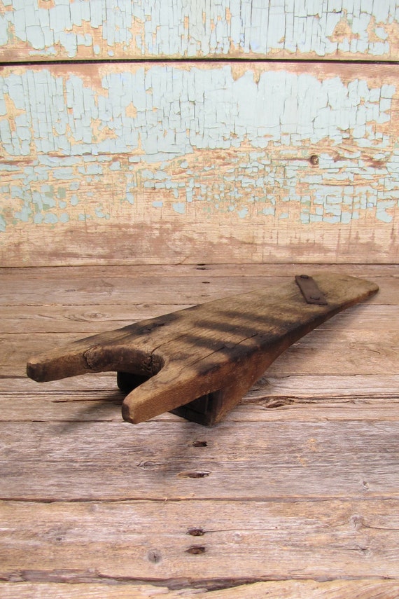 Antique Handmade Wood Boot Jack Primitive Boot Off