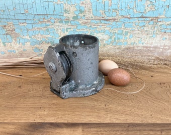 Vintage Cast Iron Flagpole Holder, Ground Mount Nautical Bracket