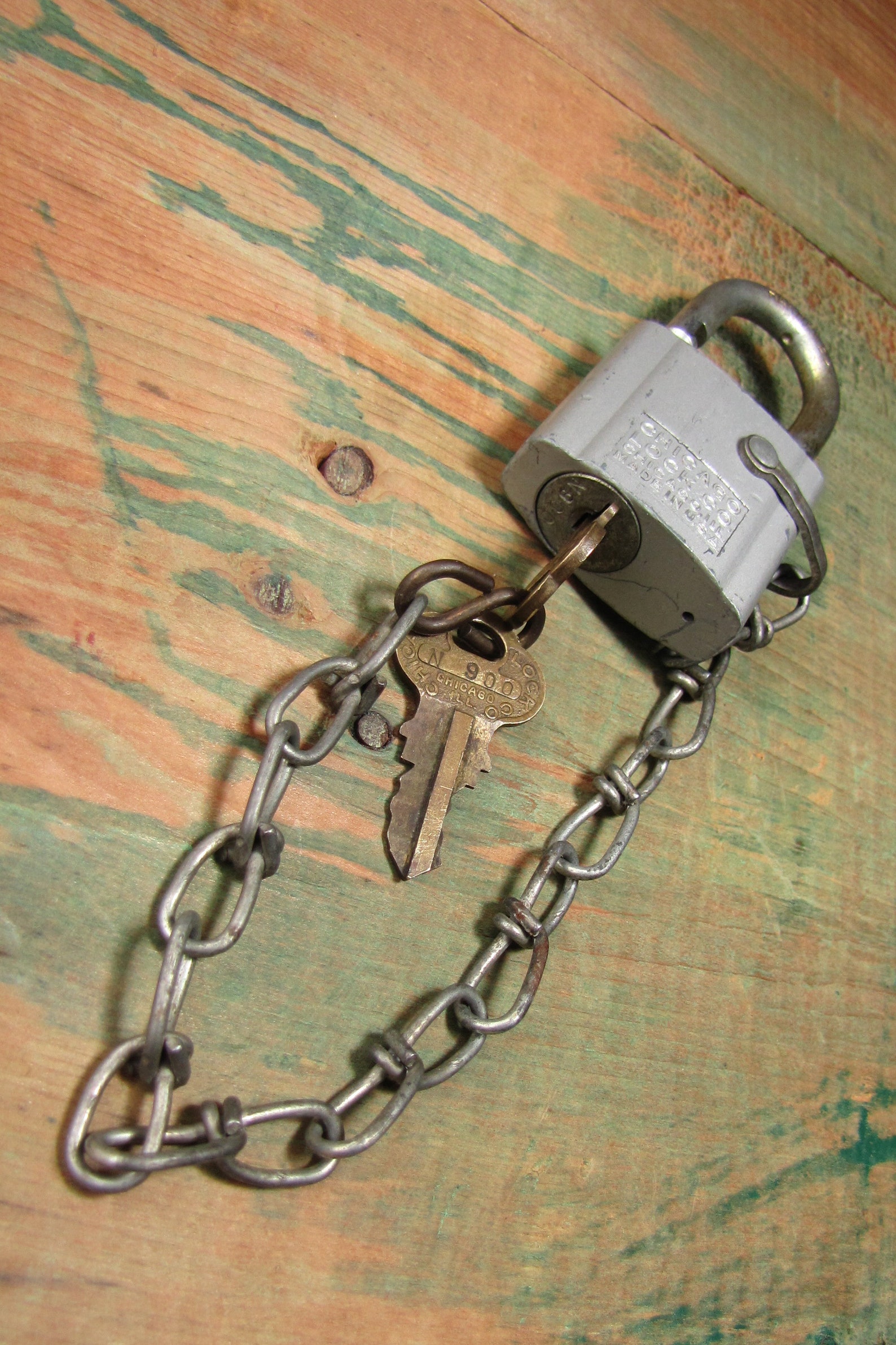 Vintage Chicago Lock Co. Padlock With 2 Keys Chain Hardware Etsy