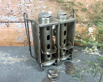 Vintage 2 Barrel Coin Dispenser: Johnson Fare Box Co. Chicago; Change Maker for Nickels and Dimes