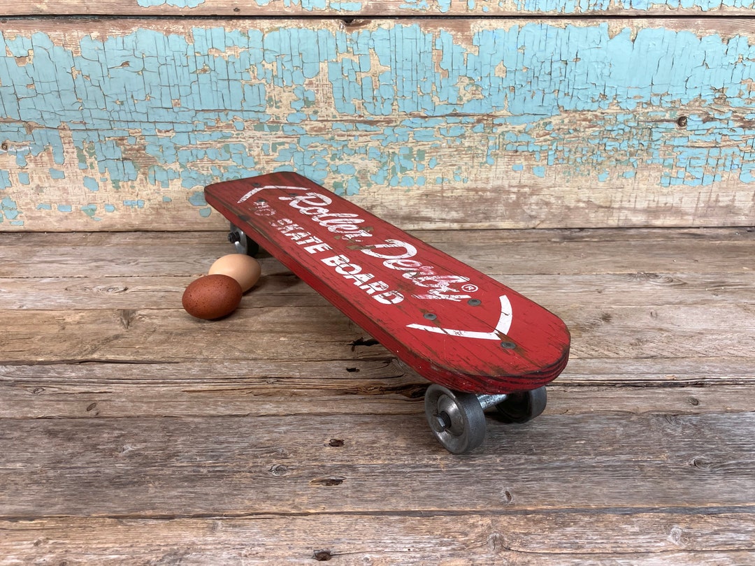Vintage Roller Derby Skateboard 1960s Painted Wood and Steel Etsy