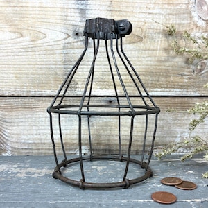 185mm Vintage Pendant Wire Cage Lampshade – Industrial Bulb Guard For E27 Screw Holders (Color Shipped At Random)