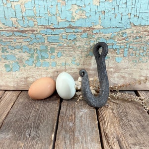 Antique Hand Forged Iron Hook Vintage Rustic Farm Barn Industrial Hardware