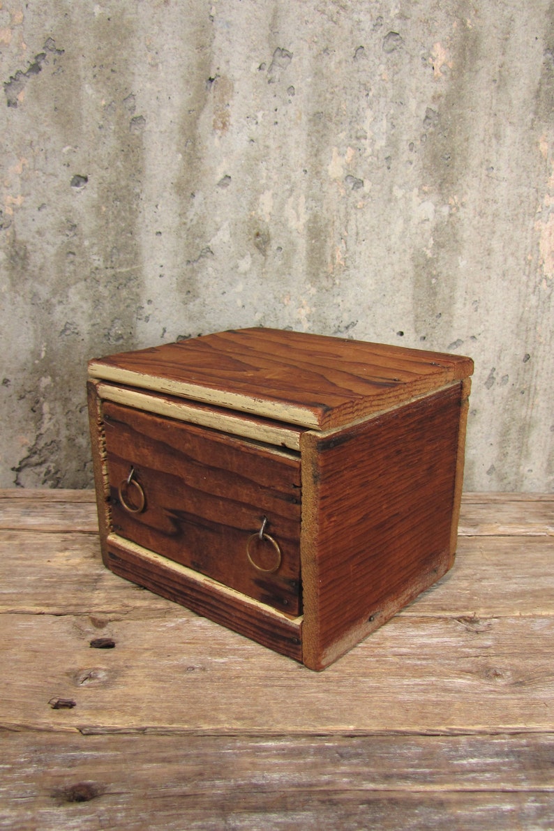 Vintage Rustic Wood Drawer With Pulls Tiny Handmade Folk Art Etsy