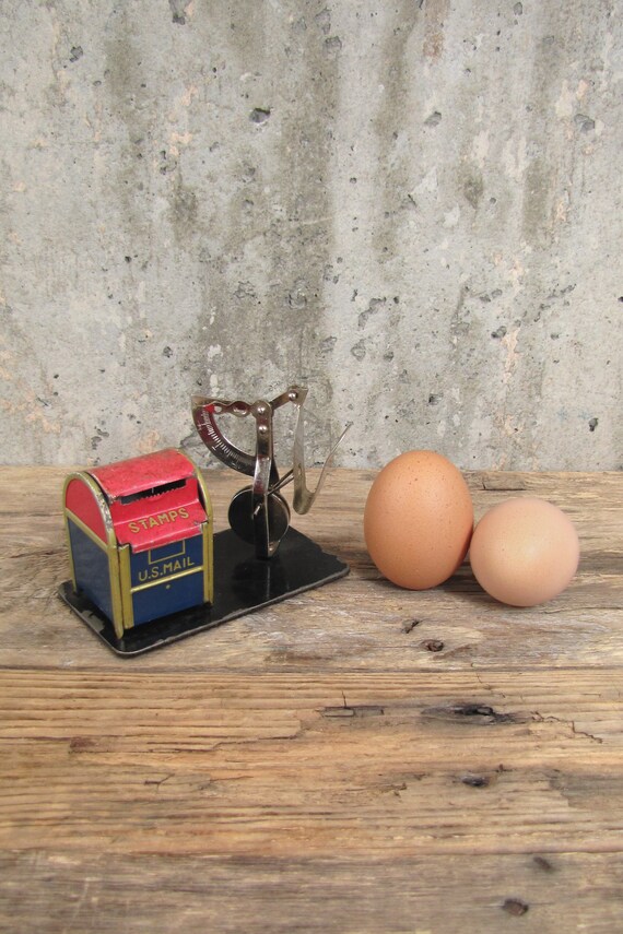 Vintage Stamp Roll Holder and Letter Scale Desk Organizer Etsy