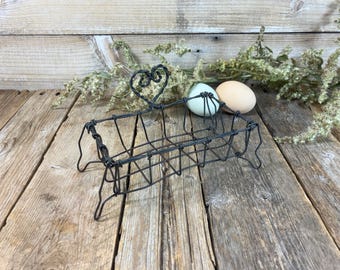 Vintage Twisted Wire Soap Dish, Heart & Feet Design, Farmhouse Decor