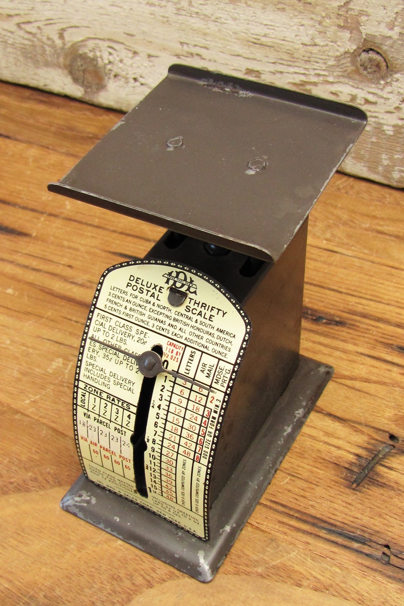 Vintage 1lb Small Metal Postal Scale Deluxe Thrifty IDL Mfg. & Etsy
