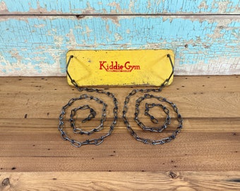 Vintage Swing: Kiddie-Gym Wood & Metal Chain; Sturdy Children's Playground
