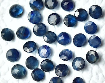 10 Pieces Natural Blue Sapphire Faceted Loose Gemstones Lot 2.3mm 2.5mm 2.7mm Round Shape Genuine Sapphire Gemstone Cut Stones Gems C-2401