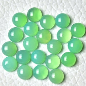 10 Stück natürliche Chrysopras-Chalcedon-Cabochons, 4 mm, 5 mm, 6 mm, 7 mm, 8 mm, 9 mm, runde Chalcedon-Edelsteine, lose, glatte Cabochons, C-19721