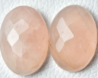 2 Pieces Natural Rose Quartz Faceted Gemstone 17.40 Grams Rose Quartz Gemstone Faceted Stone Cut Cabs Gems Loose Stones Cabochons C-3538