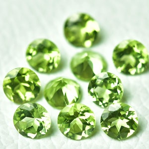 3 stuks natuurlijke peridoot gefacetteerde edelstenen 6 mm ronde vorm echte peridot edelstenen gekalibreerde los geslepen edelstenen C-4342