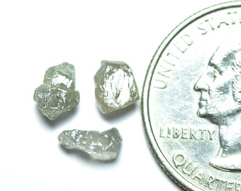 2.95 Carat Natural Gray Raw Diamond 4-7mm 3 Piece Loose Rough Diamonds Uncut Huge Diamond Gemstone For Jewelry C-21902