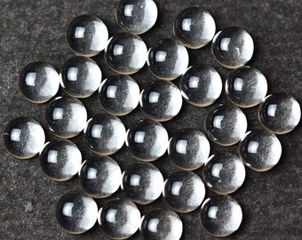 10 Pieces Natural Rock Crystal Cabochon Gemstone 4mm 5mm 6mm 7mm Round Shape Crystal Smooth Loose Stone Calibrated Gemstones C-19724