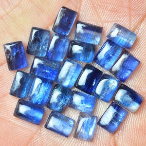 Natural Blue Kyanite Cabochons 4x5mm 4x6mm 4x8mm 5x7mm 6x8mm 5x10mm Rectangle Shaped Genuine Kayanite Gemstones Cabs Loose Gems C-6272