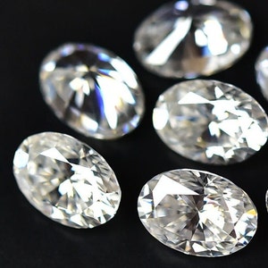 2 Pieces Genuine Moissanite VVS1 White D Gemstones Lot 3x4mm 4x5mm 4x6mm 5x7mm Oval Shaped Brilliant Diamond Cut Loose Gems Stones C-3436