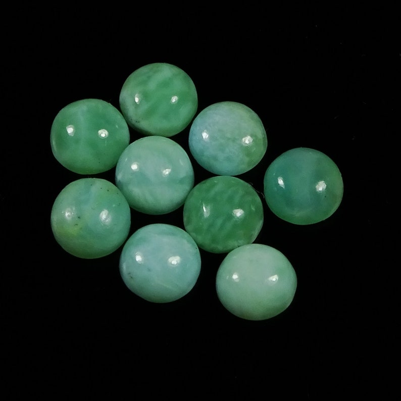 9 Pieces Natural Larimar Cabochons Lot 7mm Round Shape Genuine Larimar Gemstones Cabs Smooth Gems Loose Stones Semi Precious Cab C-13053