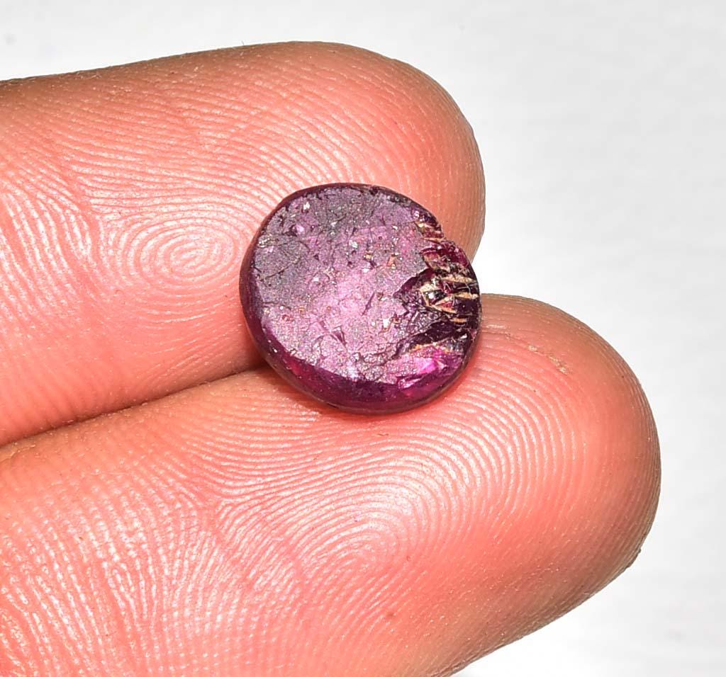 1 Piece Natural Star Ruby Cabochon 8.8x10mm Oval Shape Genuine