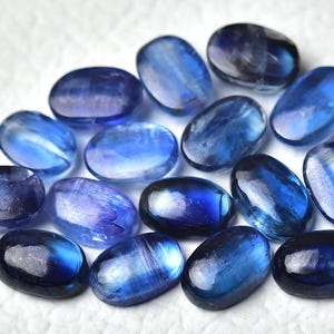 Natural Blue Kyanite Cabochons 6x9mm 7x9mm 7x10mm 8x10mm Oval Shape Genuine Blue Kyanite Gemstones Loose Gems Stones Smooth Cabochon C-6271 image 4