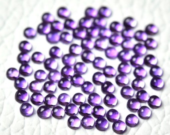 20 Pieces Natural Amethyst Cabochons Lot 2mm Round Shape Genuine Amethyst Gemstone Cabs Loose Stones Cab Smooth Calibrated Gemstones C-20448