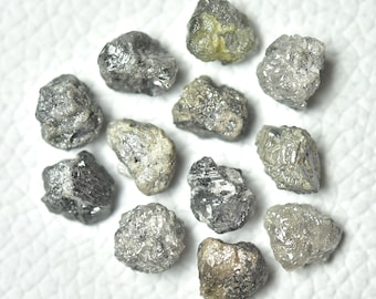 3 Pieces 6mm-8mm Raw Diamond Gray Natural Diamonds Uncut Rough Loose Gemstones For Jewelry C-22086