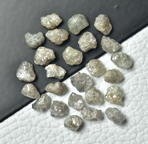 5 Pieces Rough Diamond 3.5mm 5.5mm 100% Natural Gray Raw Diamonds