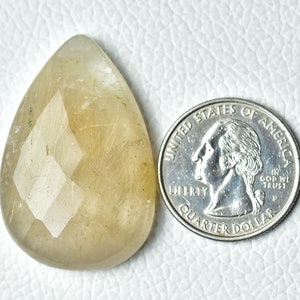 Natural Golden Rutile Faceted Loose Gemstones 13.45 Grams Natural Rutile Gemstone Loose Stones Cabs Cut Stone Faceted Gems Cabochons C-3556