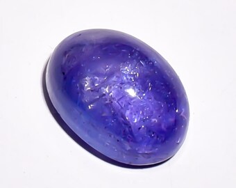 1 Piece Natural Tanzanite Cabochon 9.4x13mm Oval Shape, Genuine Tanzanite Gemstones Cab Loose Stones Smooth Gems Semi Precious Cabs 8310