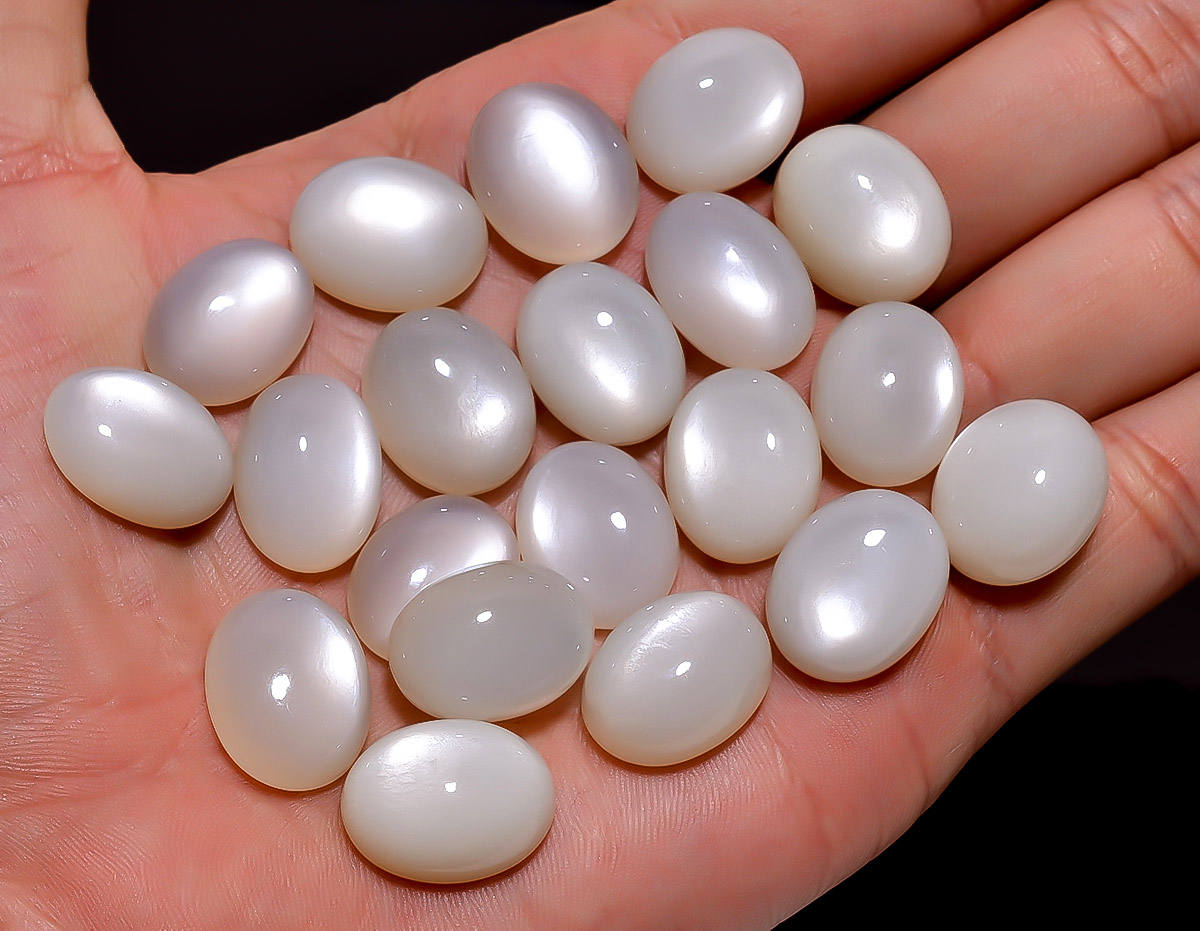 5 Pieces Natural White Moonstone Cabochons Lot 12x17 to Etsy