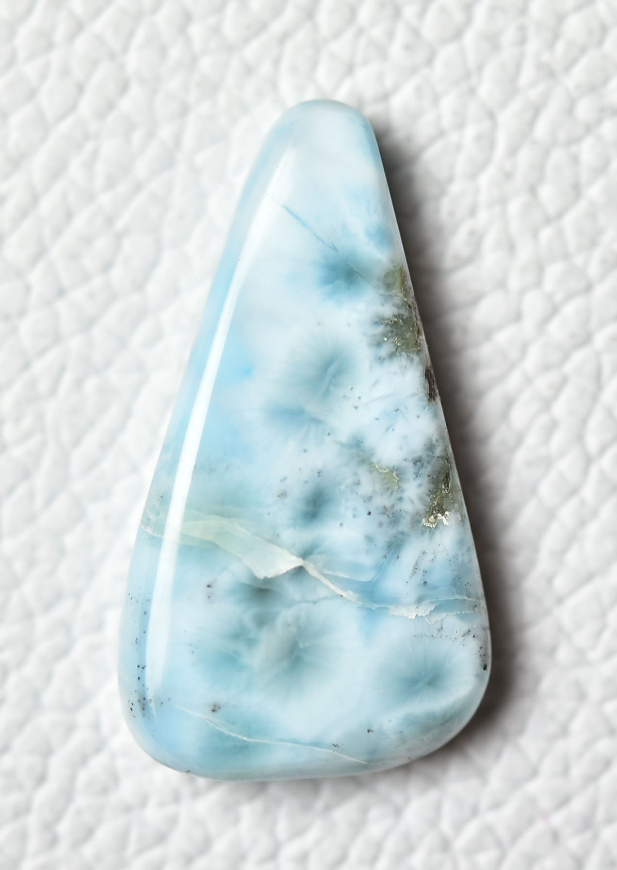 1 Piece Natural Larimar Cabochon 17x31mm Fancy Shape Genuine