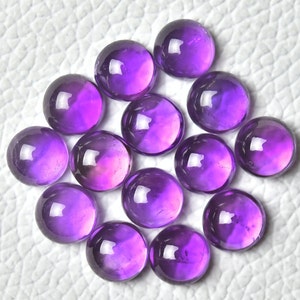 5 Pieces Natural Amethyst Cabochon Gemstones Lot 7mm 8mm Round Shape Amethyst Gemstone Cabochons Smooth Loose Stone Cabs Gems Stones C-21066