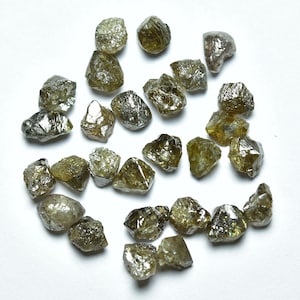 5 Pieces Diamond Raw 3.5x4.5mm to 4x5mm Natural Greenish Brown Diamond Rough Loose Diamonds Un-Cut Rough Gemstone For Jewelry C-21925