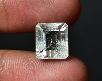 9,60 karat naturliga kunzit fasetterade lösa ädelstenar 10,3x11,5 mm smaragdslipade ljusgula kunzitslipada halvädelstenar C-19909